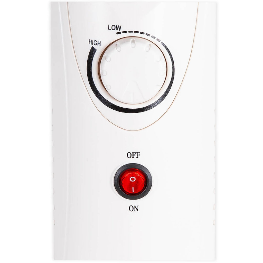 Russell Hobbs 2000W/2KW Oil Filled Radiator, 9 Fin Portable Electric Heater - White, Adjustable Thermostat with 3 Heat Settings, Safety Cut-off, 20 m sq Room Size, RHOFR5002, 2 Year Guarantee