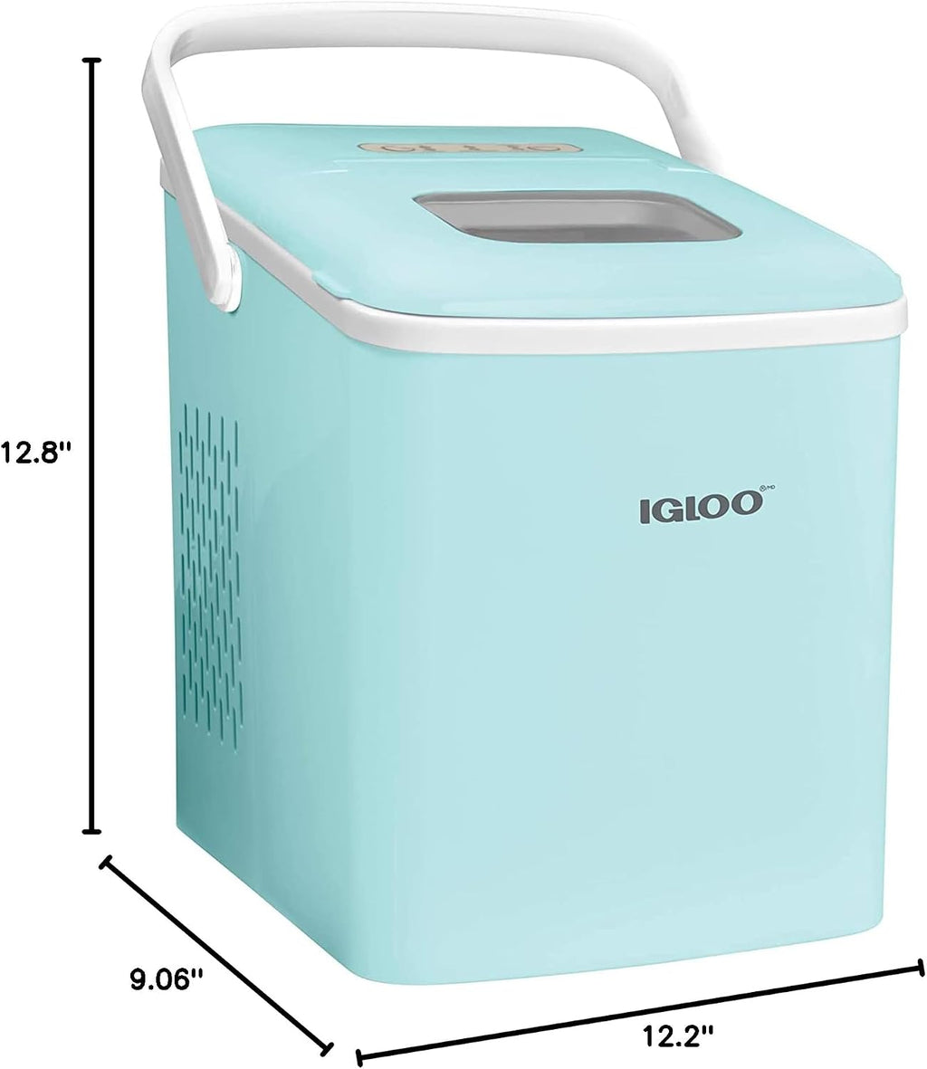 Igloo Ice Maker Countertop, Portable Ice Maker with Handle, 26lbs, Black