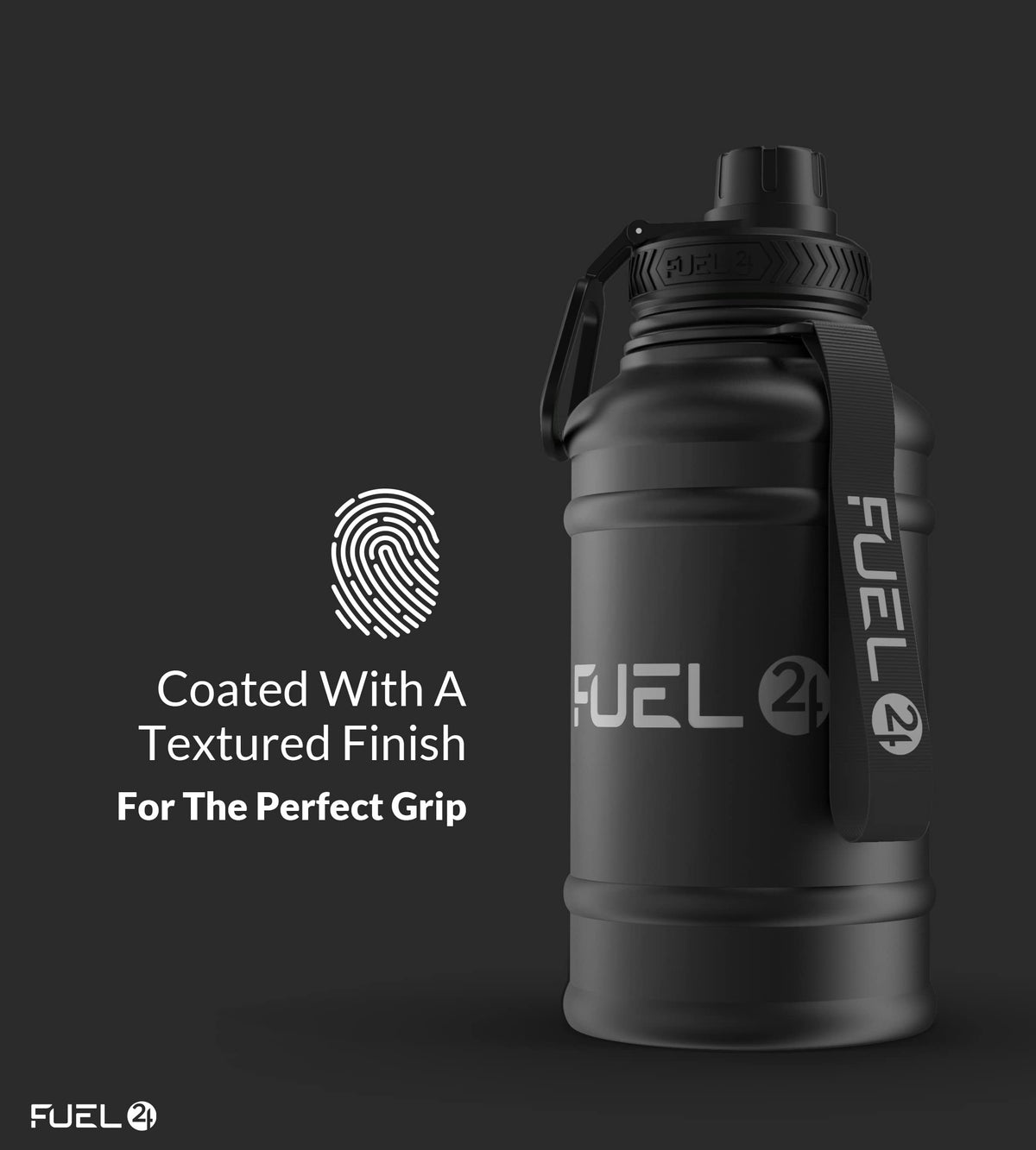 Fuel24 Stainless Steel Jug - 1.3 or 2.2 Litre Water Bottle - Extra Strong, BPA Free, Leak Proof - Large Gym Sports Bottle, 1.3L, 2.2L, Metal Bottle - Colour Options