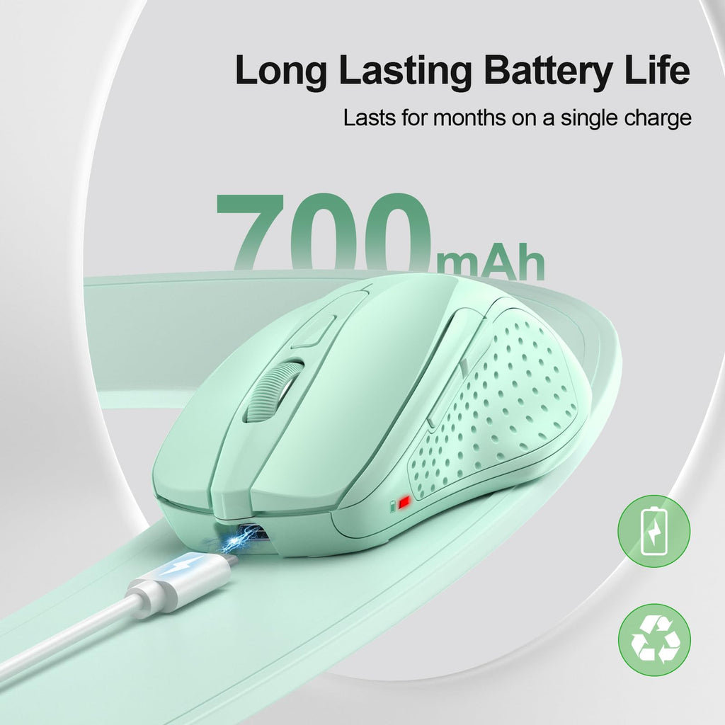 TECKNET Bluetooth Mouse, Wireless Mouse Rechargeable