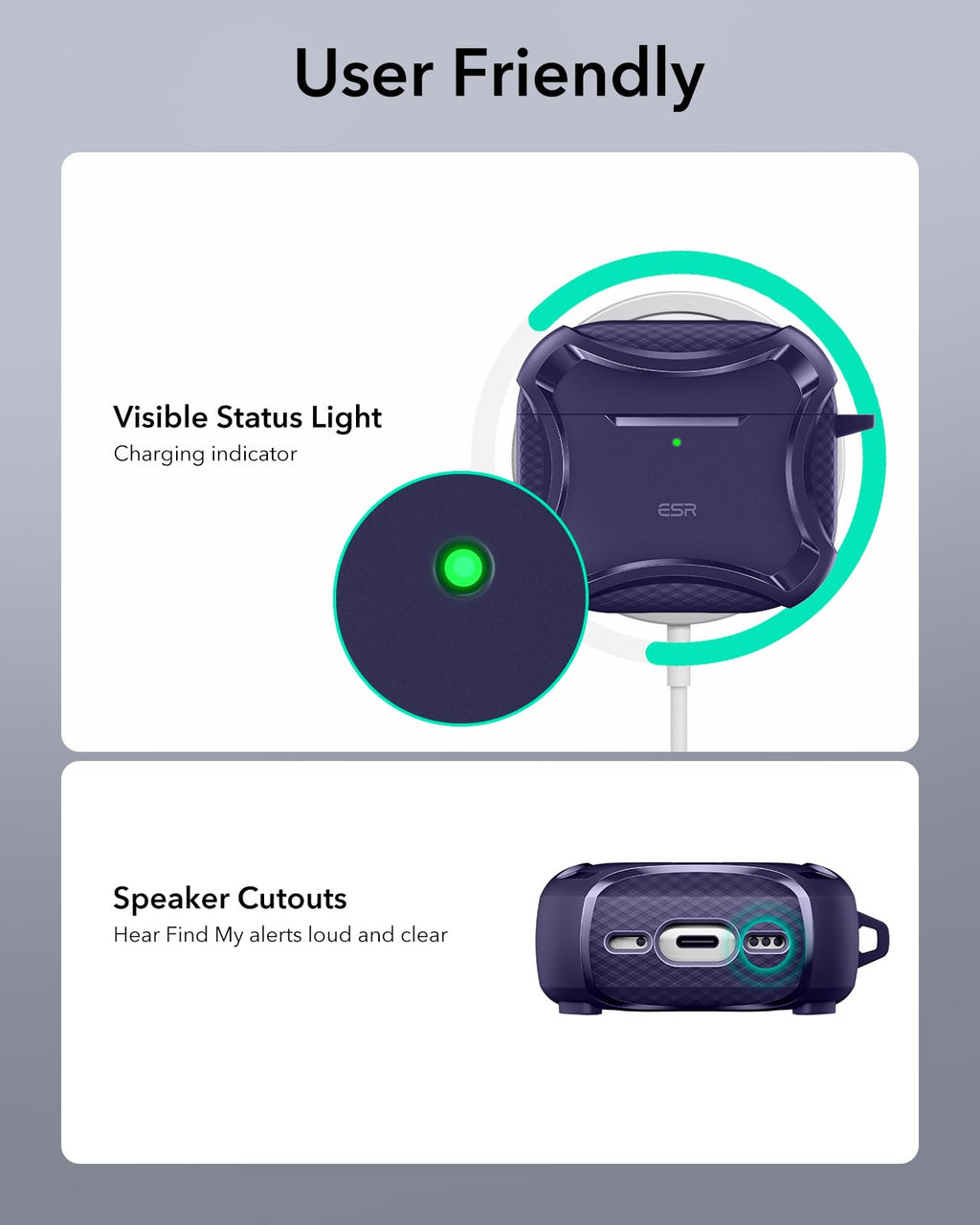 ESR for AirPods Pro 2 Case, Compatible with MagSafe, Navy Blue