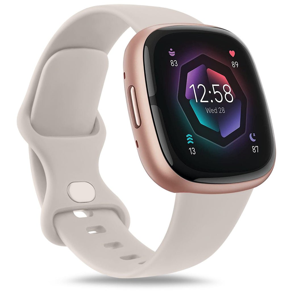 AK Straps for Fitbit Sense 2/Fitbit Sense/Fitbit Versa 4/Fitbit Versa 3 Straps for Women Men,Silicone Sport Classic Soft Replacement Straps Compatible with Fitbit Versa 3/Versa 4/Sense/Sense 2