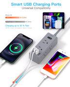 One Beat 10Ft Extension Cord with Multiple Outlets,Flat Plug Power Strip