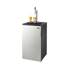 VEVOR Beer Kegerator, Single Tap Commercial Draft Beer Dispenser for D system, Full Size Keg Refrigerator with 5lbs CO2 Tank, Hold 2 Sixth / 2 Ball lock keg, Black