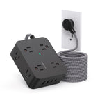 HANYCONY Surge Protector Power Strip, 10 Ft Braided Extension Cord, 1080J
