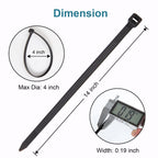 Black Zip Ties Assorted 12+8+6+4 inch, 200 Pack, Cable Ties, UV Resistant Wire Ties for Outdoor Use,Tie Straps, LOCKLOCK