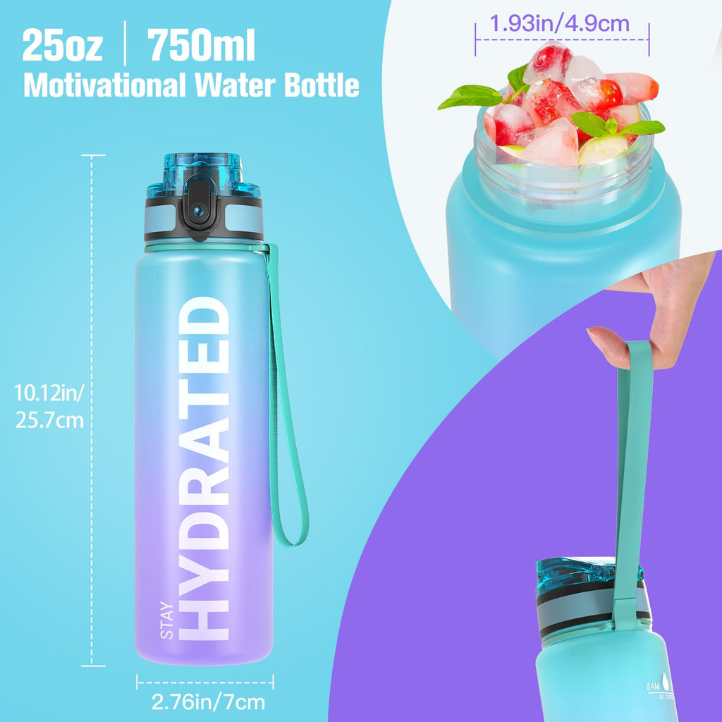 Sahara Sailor Water Bottle 1L, Leakproof Tritan Bottle with Time Marker