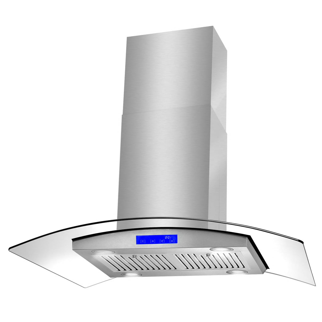 30 in. Lumin Coll 380 CFM Ducted Island Range Hood, LED, Stainless Steel