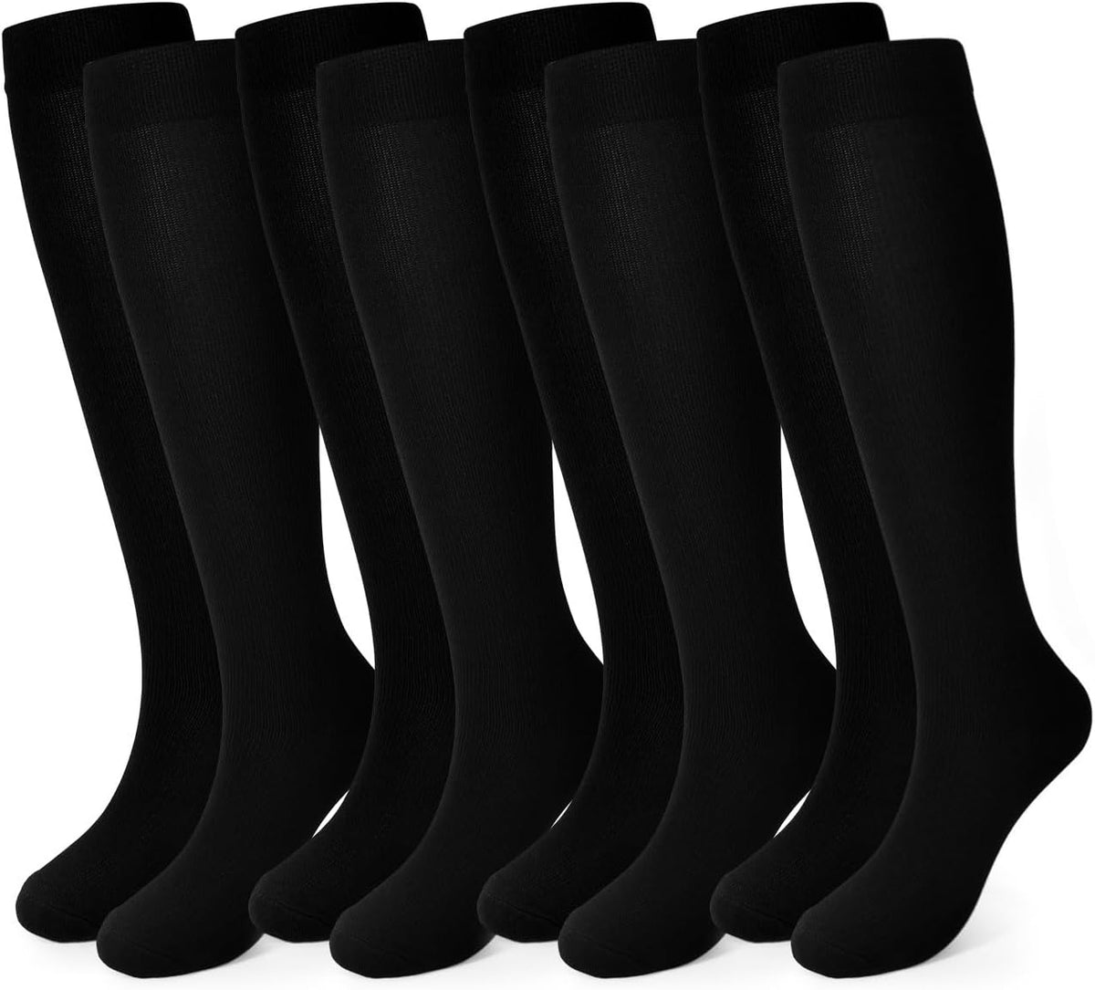 Compression Socks, (2/4/6/7 Pairs) for Men & Women 15-20 mmHg is Best for Athletics, Running, Flight Travel, Support