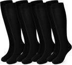 Compression Socks, (2/4/6/7 Pairs) for Men & Women 15-20 mmHg is Best for Athletics, Running, Flight Travel, Support