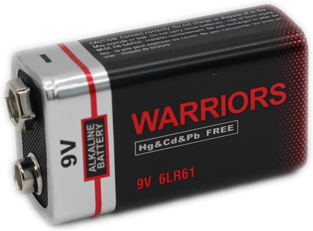 Warriors 2X 9V Alkaline Batteries, 6LR61, Long Lasting Power