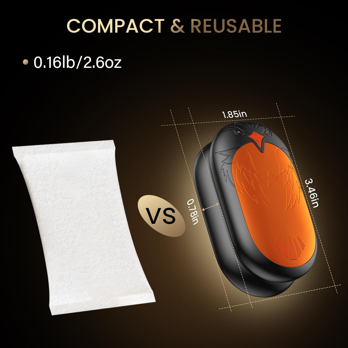 Rechargeable Hand Warmers 2 Pack, 24 Hrs Warmth, Magnetic Electric Heater