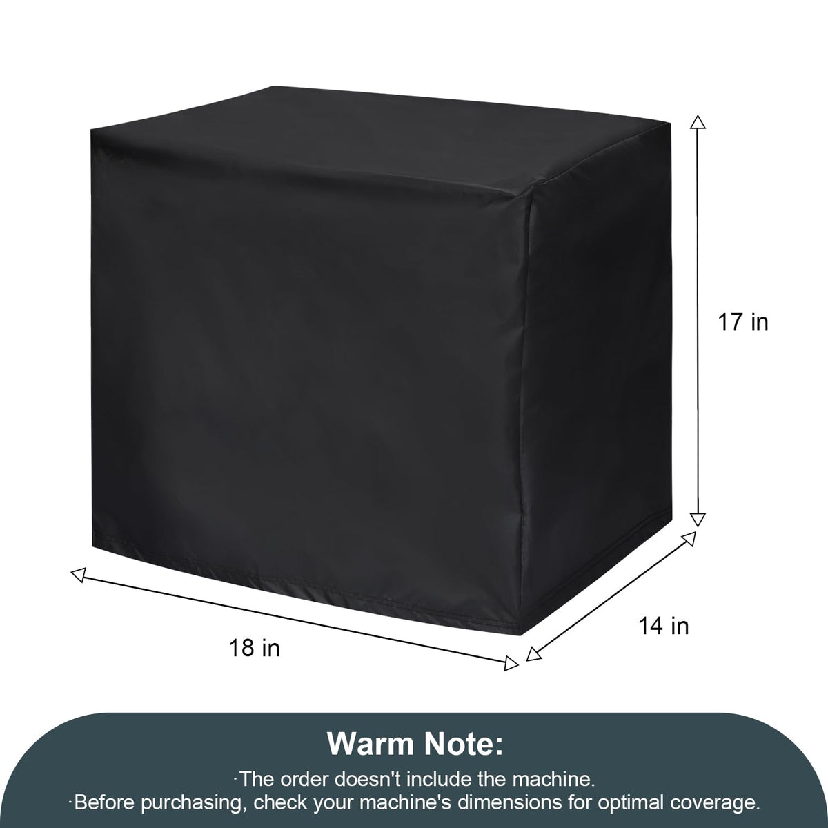Commercial Ice Maker Cover, Universal Waterproof Shield for Appliances in Home, Garage and Office, Black