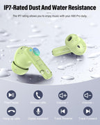Wireless Earbuds, Bluetooth 5.4 Headphones Bass Stereo/Clear Calls, White