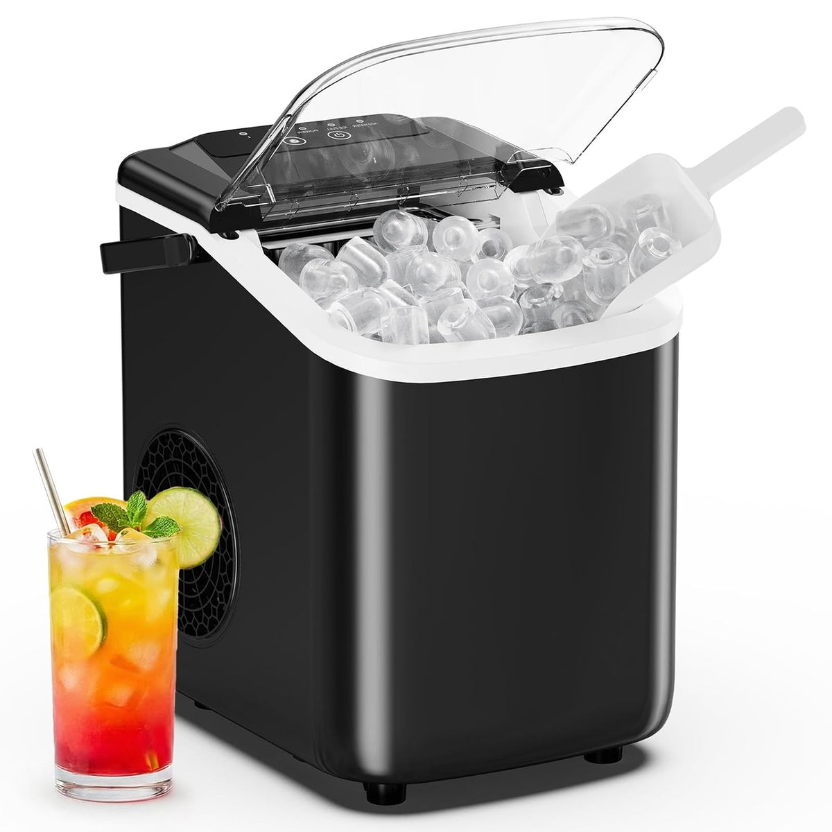 DUMOS Ice Makers Countertop Ice Machine with Portable Handle Compact Size