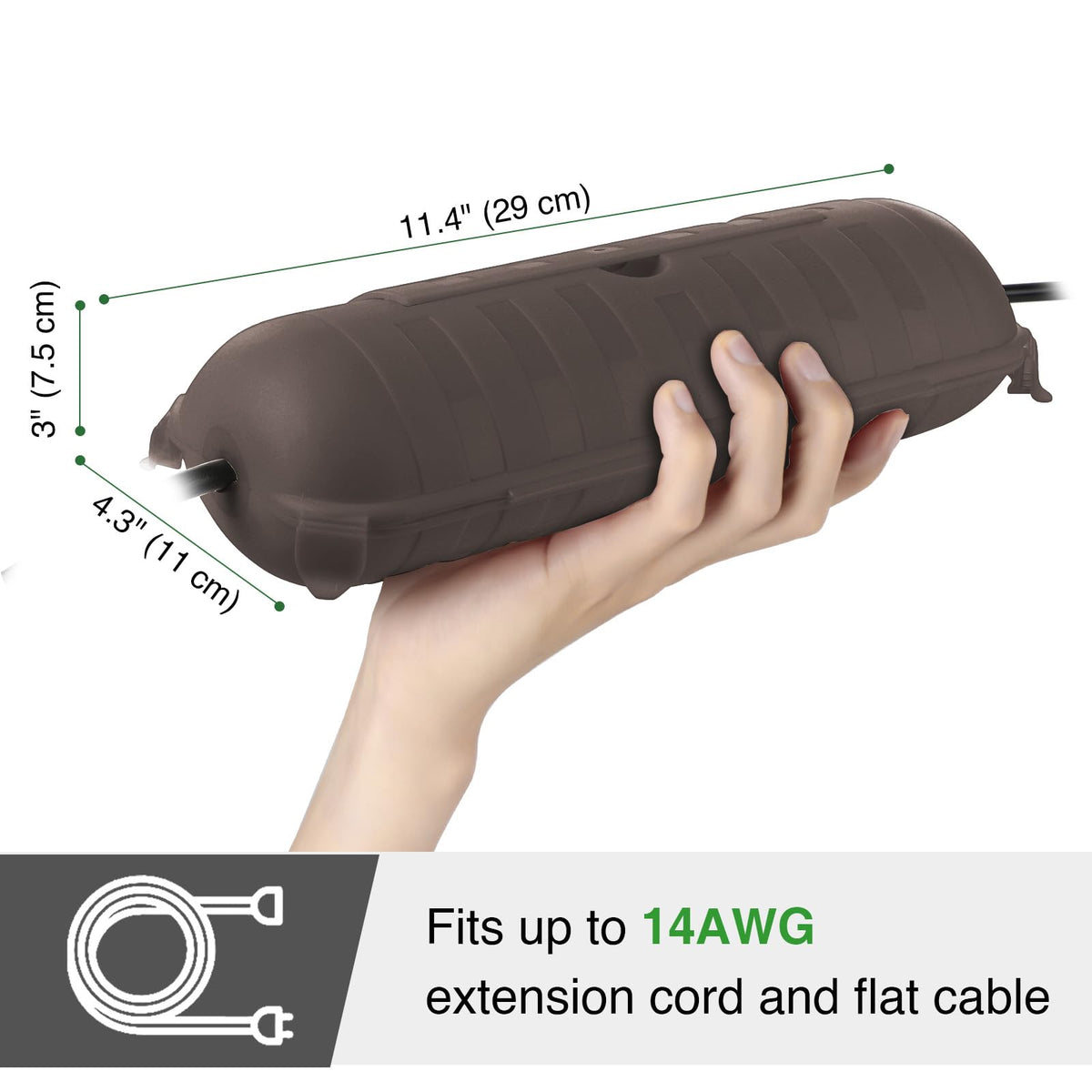 [3 Pack] Flemoon Outdoor Extension Cord Safety Cover with Waterproof Seal