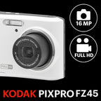 KODAK PIXPRO FZ45 16MP Compact Digital Camera, 4X Optical Zoom, AA, Black