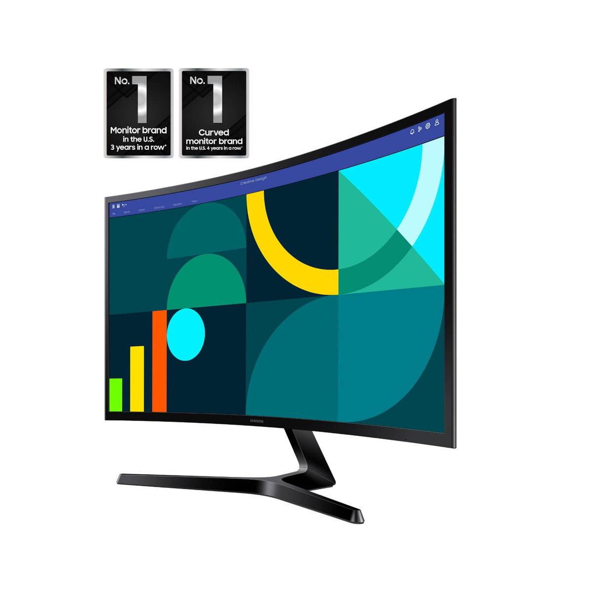 Samsung 24" Essential S3 (S36GD) Series FHD 1800R Curved Computer Monitor