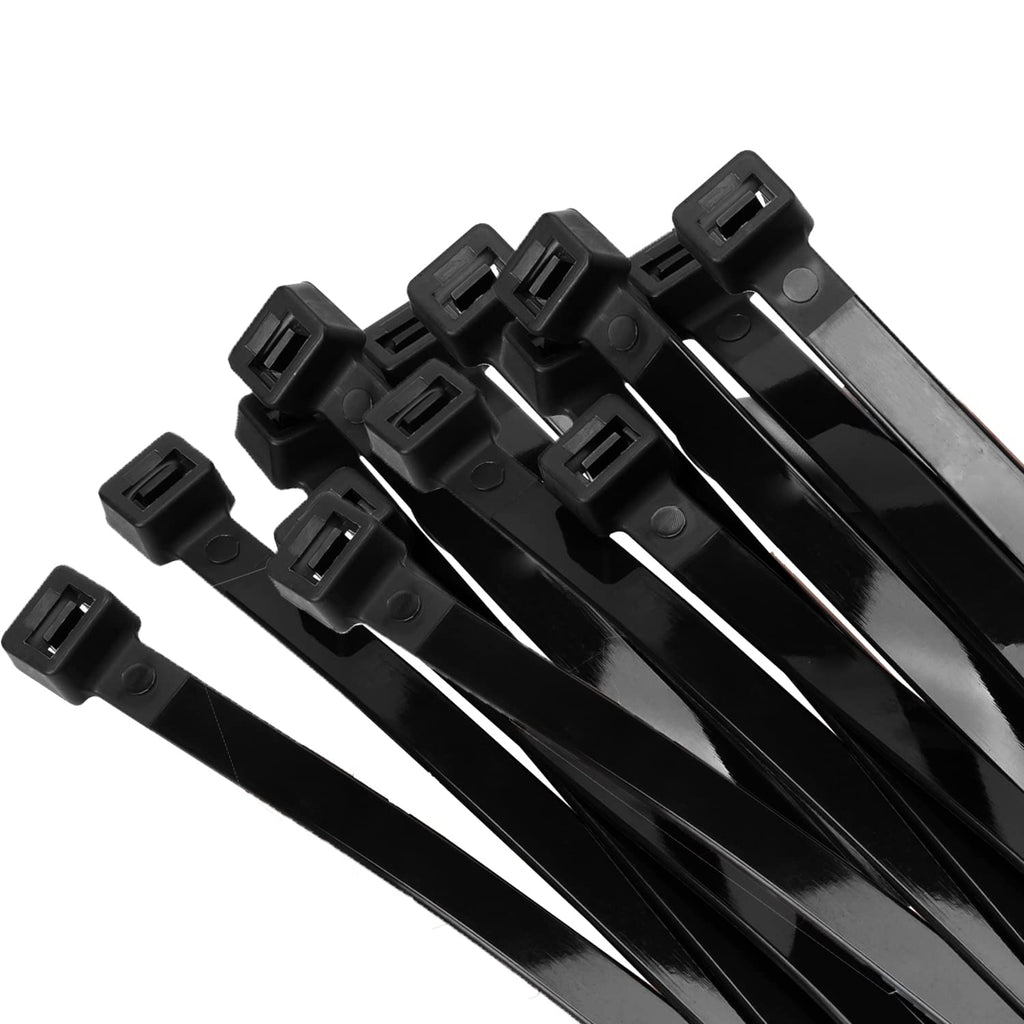 Armpow 18 inch Black Zip Ties Heavy Duty 100 PACK, 220 LBS Ultra Exclusive Strong Plastic Wire Ties, Large Cable Ties Extra Long Tie Wraps, Indoor and Outdoor UV Resistant