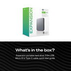 Seagate 5TB Portable Hard Drive | USB 3.0 (STGX5000400)