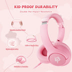 Botesty Sound Kids Headphones Wired for School, 3.5 Plug Safe Volume Purple