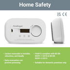 FireAngel FA6812 Digital Carbon Monoxide Detector for Home, 10yr CO Alarm