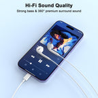 2 Pack [Apple MFi Certified] Wired Earphones for iPhone 14 13 12 11 Pro Max