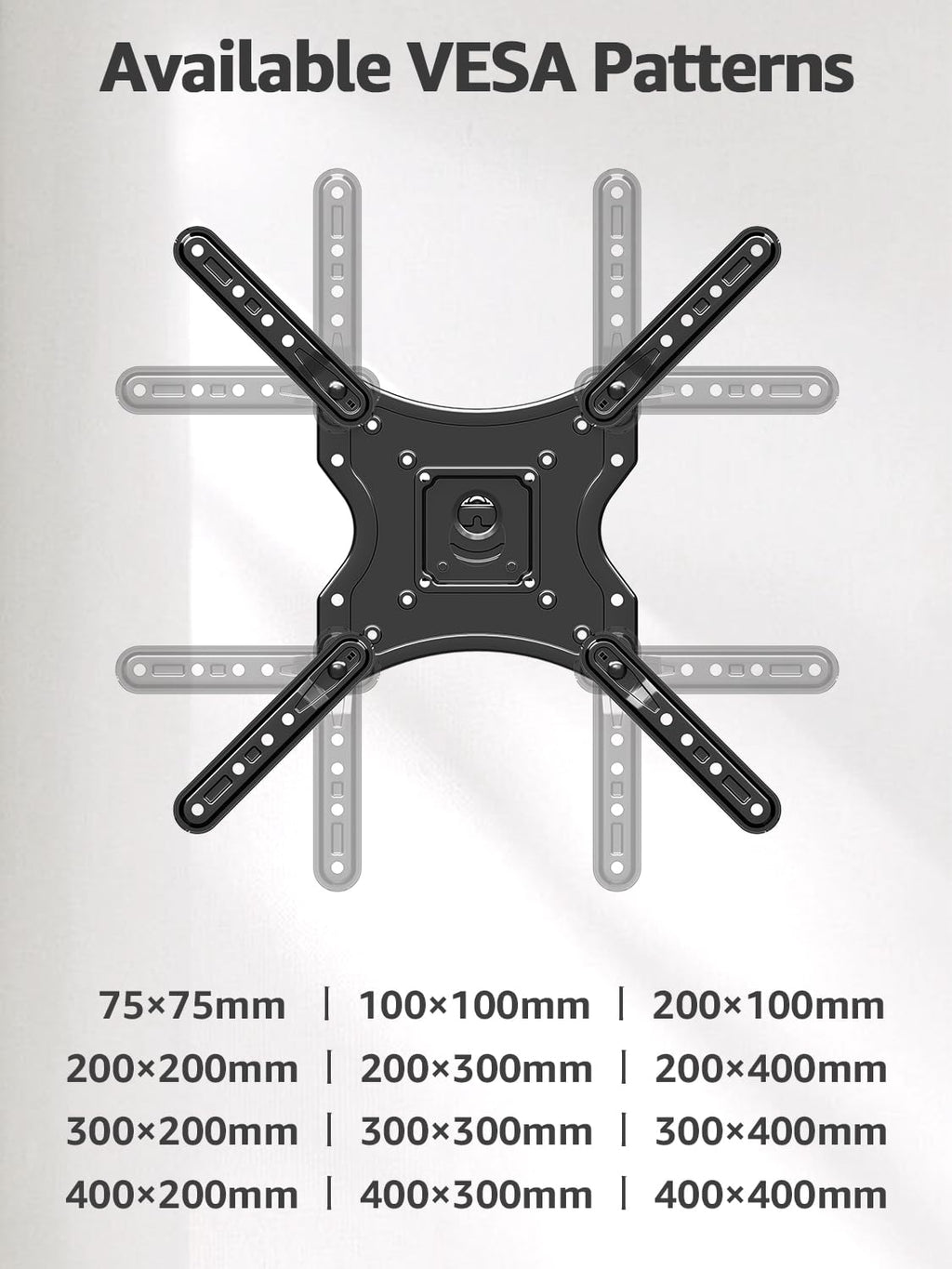 ELIVED Full Motion TV Wall Mount for 26-60" TVs, Max VESA 400x400, 77 lbs.