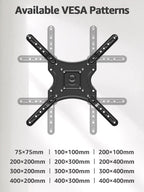 ELIVED Full Motion TV Wall Mount for 26-60" TVs, Max VESA 400x400, 77 lbs.