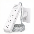Flat Plug Power Strip, Ultra Thin Flat Extension Cord - 12 Outlets 3 Sides
