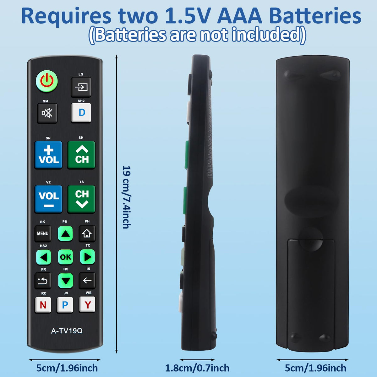 Universal Remote for All Samsung TV Remote, Replacement Compatible with All Samsung LED, LCD, QLED, HDTV, 3D Series Smart TVs (BN59-01259B)