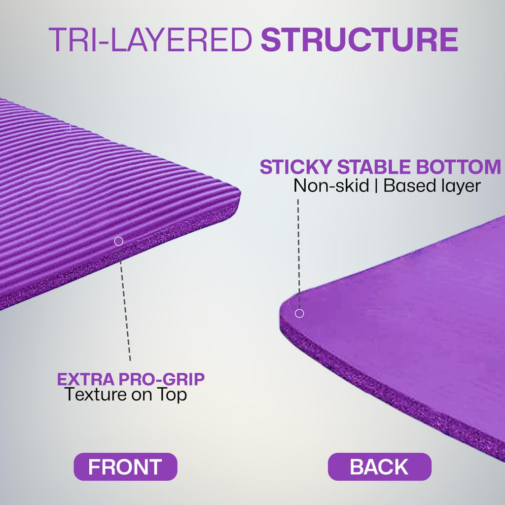 XN8 Sports Yoga Mat 10mm & 15mm Thick NBR Exercise Mat with Carry Strap