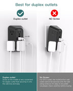 Addtam 6-Outlet Extender Surge Protector, Multi Plug Wall Outlet with 4 USB Wall Charger(PD 30W), Plug Extension Outlet with 1800J, Outlet Splitter Power Strip for Home Office, White