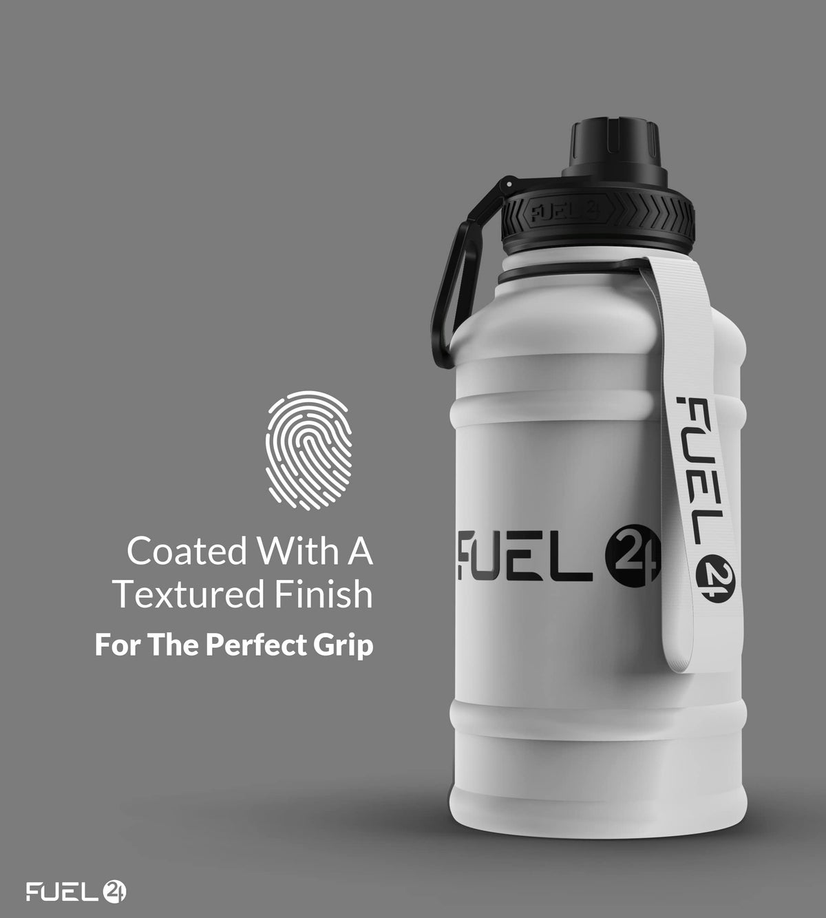 Fuel24 Stainless Steel Jug - 1.3 or 2.2 Litre Water Bottle - Extra Strong, BPA Free, Leak Proof - Large Gym Sports Bottle, 1.3L, 2.2L, Metal Bottle - Colour Options