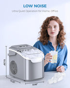 Electactic Portable Ice Maker Countertop,8 Bullet Ice in 6 Mins,2 Ice Size