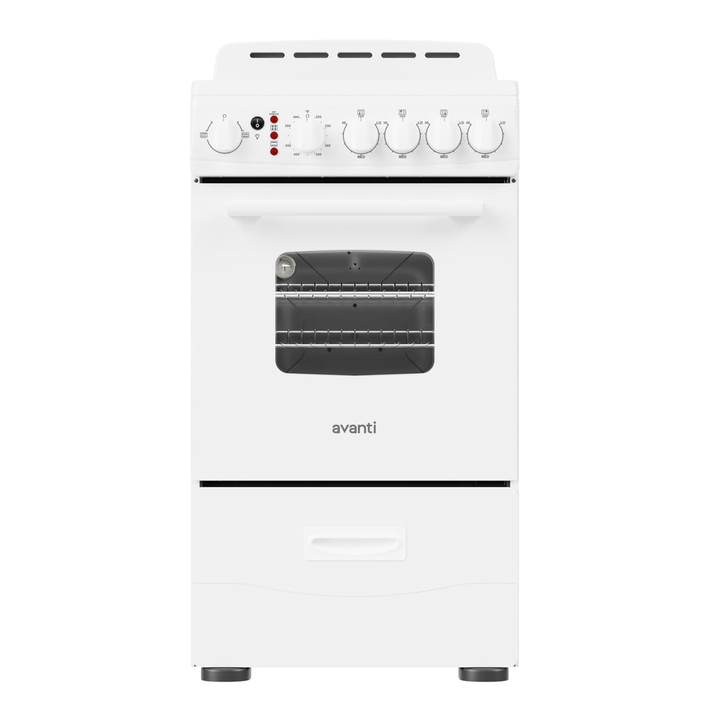 Avanti 20-Inch Freestanding Electric Range with Ceramic Glass Cooktop, in Black (CERU200P1B)