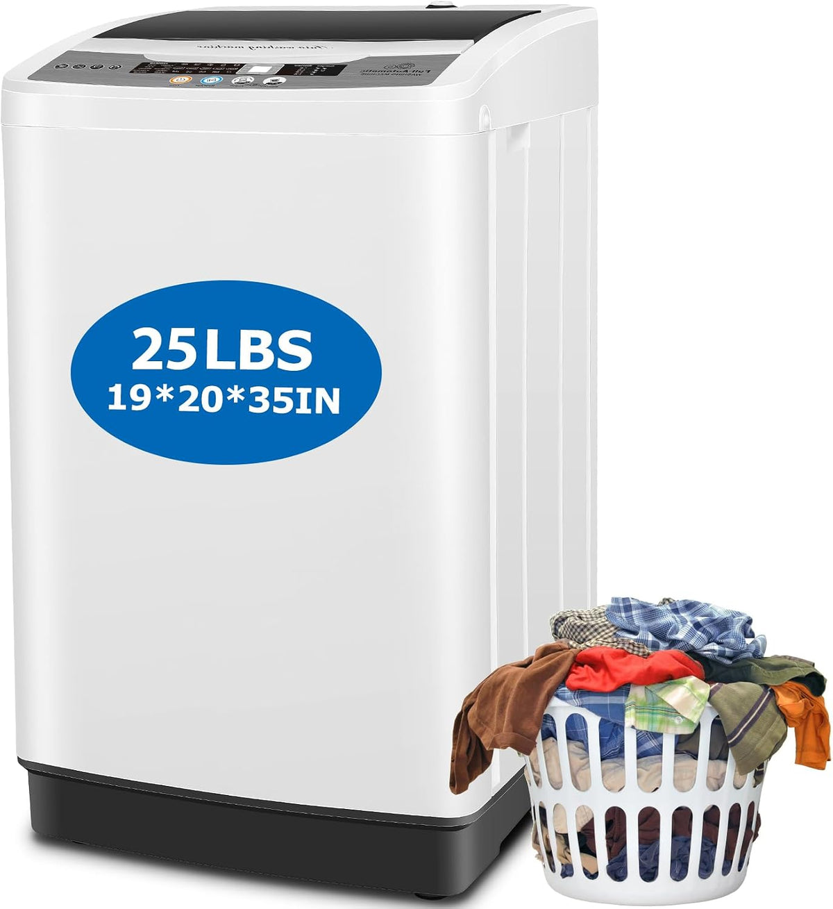 Nictemaw Portable Washing Machine, 25Lbs for Apartment, 480W Drain Pump