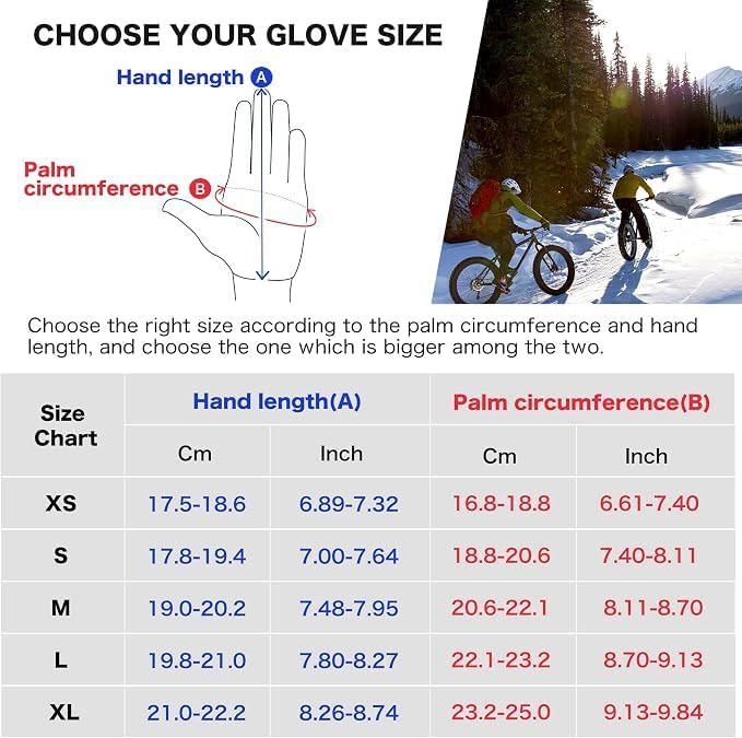 Origem Thermal Winter Gloves for Men Women, Water Resistant Cycling Gloves