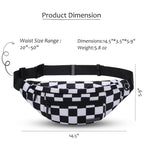 MAXTOP Large Bumbag Waist Fanny Pack Running Belt for Men Women Unisex Bum Bag with Headphone Jack and 4-Zipper Pockets Adjustable Belt for Travel Running Jogging Workout Hiking Gifts All Black