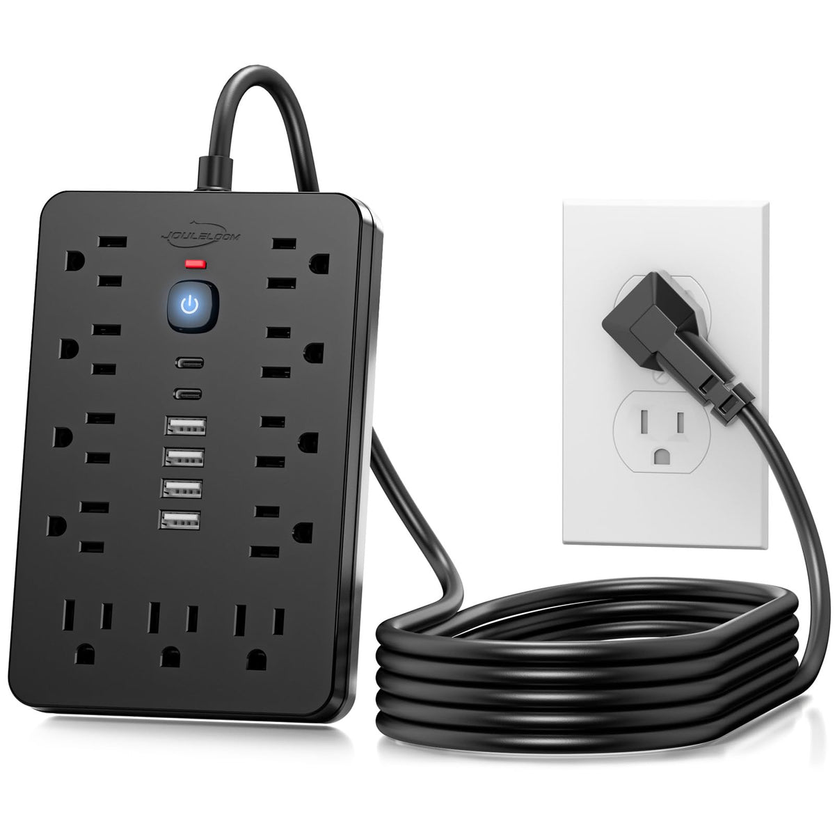 6 FT Flat Plug Surge Protector Power Strip,11 AC Outlets with 6 USB Ports