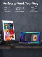 KYY Portable Monitor 15.6" 1080P Computer Monitor Screen Extender w/Cover