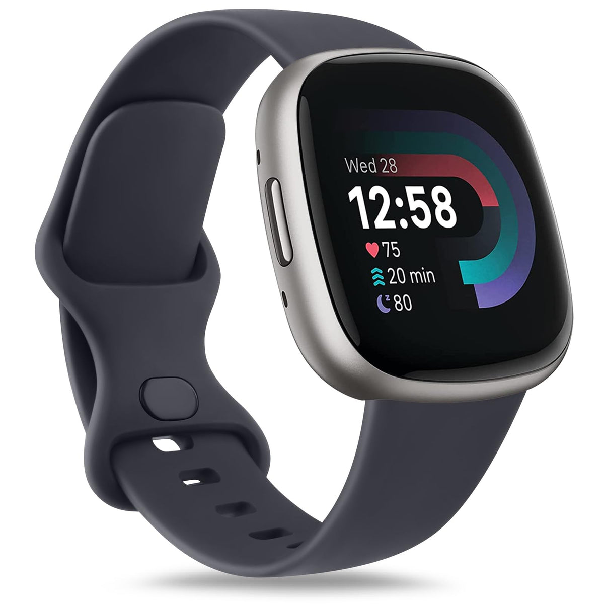 AK Straps for Fitbit Sense 2/Fitbit Sense/Fitbit Versa 4/Fitbit Versa 3 Straps for Women Men,Silicone Sport Classic Soft Replacement Straps Compatible with Fitbit Versa 3/Versa 4/Sense/Sense 2