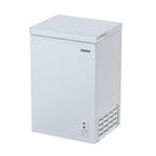 FRIGIDAIRE EFRF5003-BLACK Chest Deep Freezer-Garage-Ready, 5.0 Cu. Ft. Capacity, Black-Adjustable Thermostat-Removable Vinyl Coated Wire Basket-Easy Defrost Drain