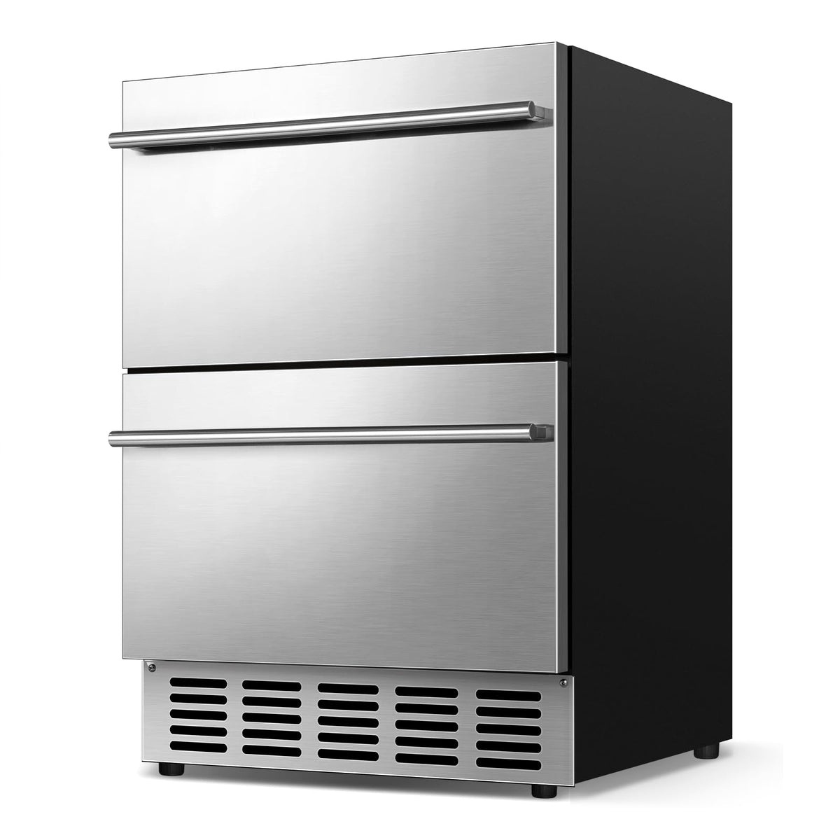 24" Dual Zone Wine and Beverage Refrigerator, Under Counter with Glass Door