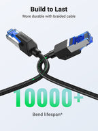 UGREEN Ethernet Cable 3m, Cat 8 High-Speed 40Gbps Internet Cable Braided