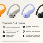 Beats Powerbeats Pro 2 - Wireless Noise Cancelling Workout Earbuds with Secure- Fit Earhooks, Up to 45-Hour Battery with Charging Case, Sweat & Water Resistant, Heart Rate Monitoring - Jet Black