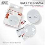 BLACK+DECKER Smoke Alarm for Home 10 Year Life with 9v Replaceable Battery