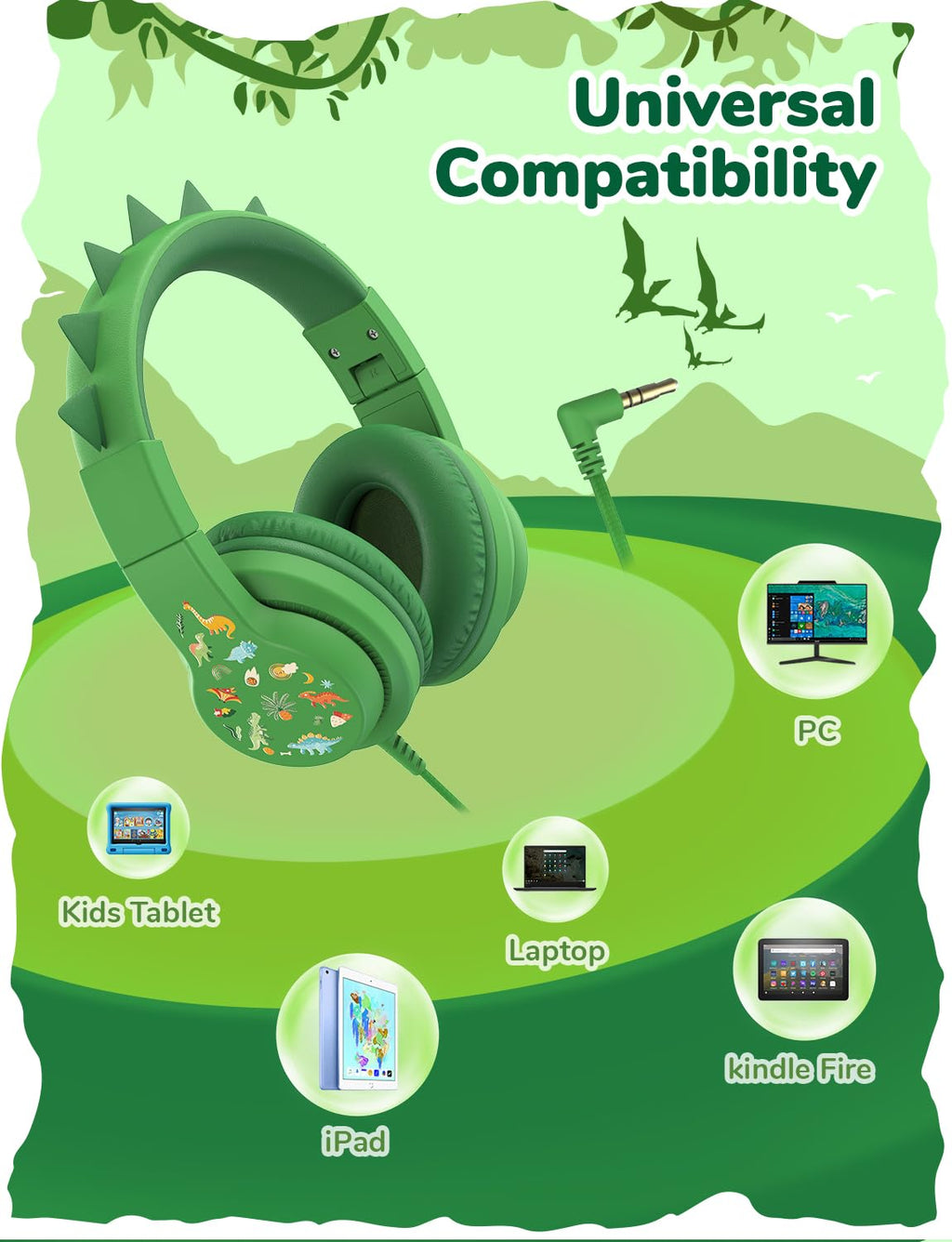 iClever HS19 Kids Headphones with Cord, Toddler Headphones for Boys Girls