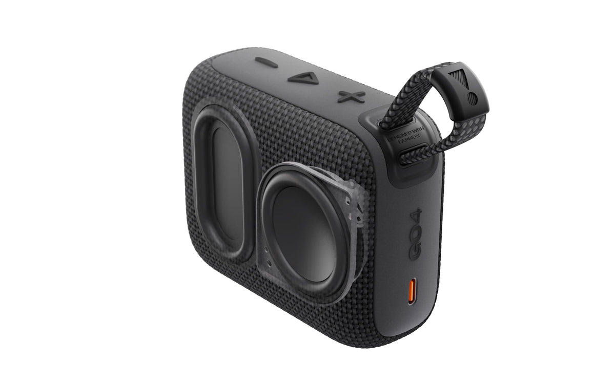 JBL Go 4 - Ultra-Portable, Waterproof and Dustproof Bluetooth Speaker, Big JBL Pro Sound with Punchy bass, 7-Hour Built-in Battery, Made in Part with Recycled Materials (Black)