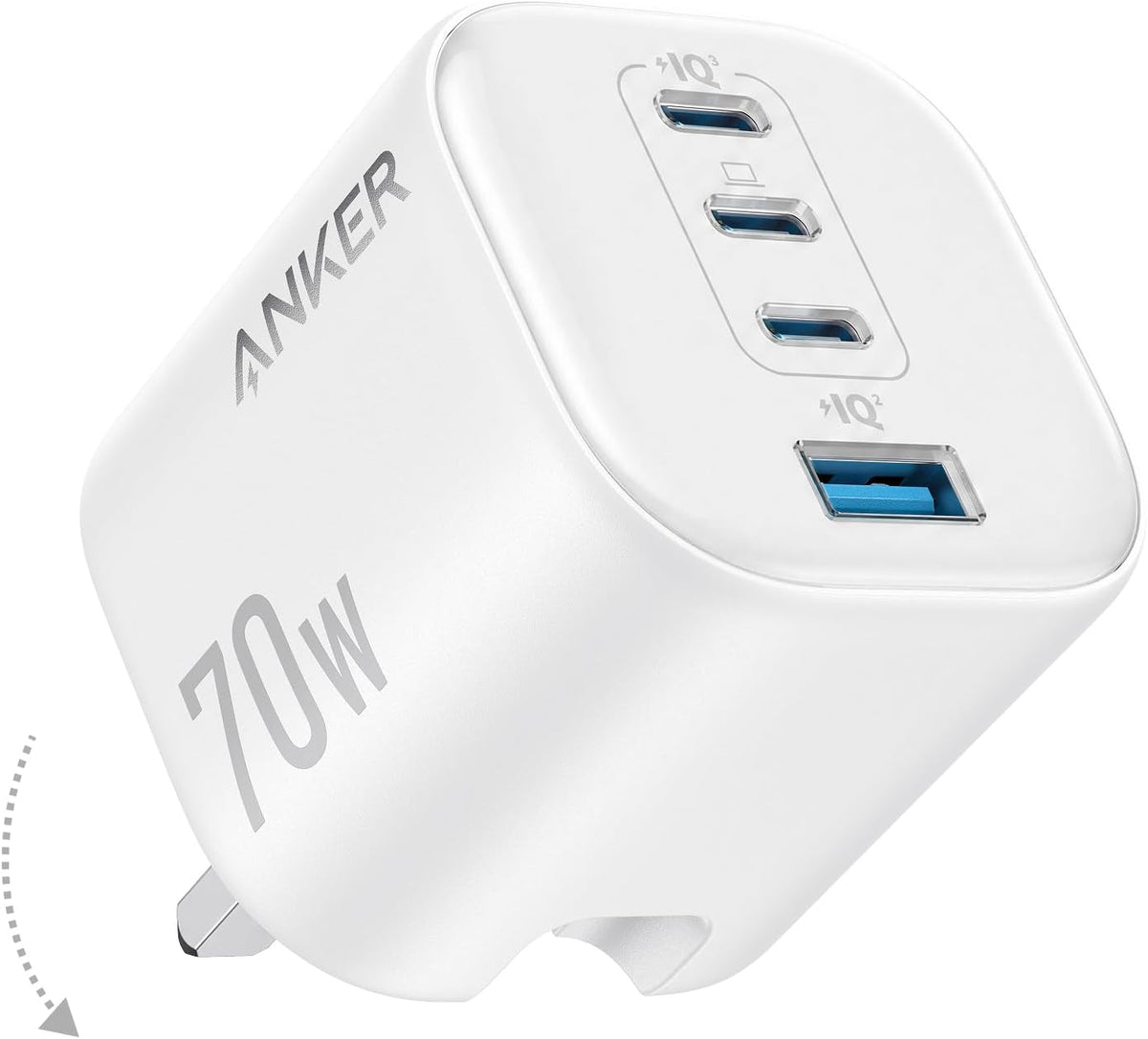Anker Zolo 70W Fast usb c Charger, 4-Port Foldable Laptop Adapter Plug